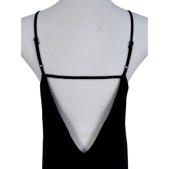 Tobi Black Lace Crochet Trim Gauzy Plunging Strappy Back Casual Boho Maxi Dress - Picture 11 of 16